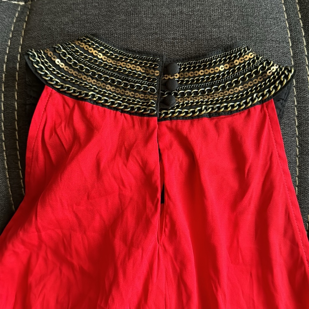 Cache Beaded Cowl Neck Top In Red Xs - image 4